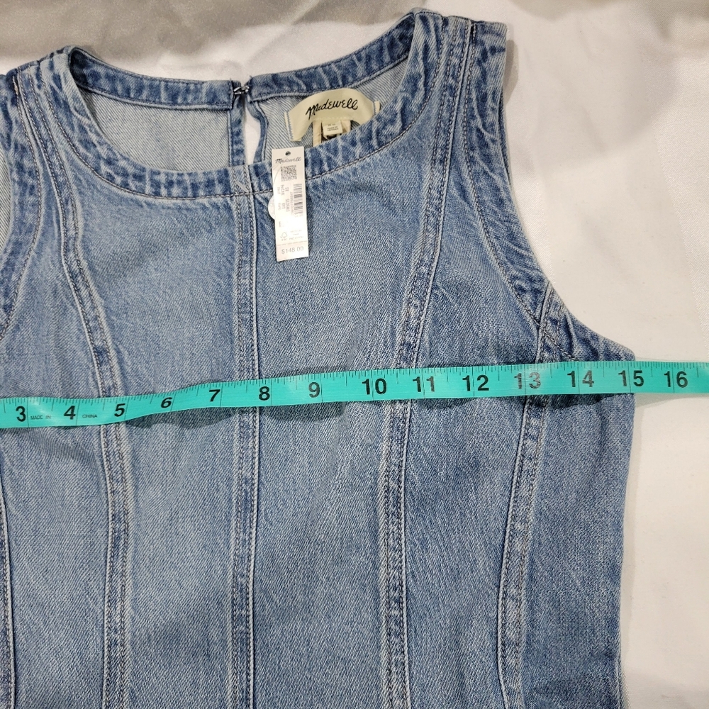Madewell Circle Mini Dress Airy Denim NV344 Size XS NWT - Picture 7 of 9